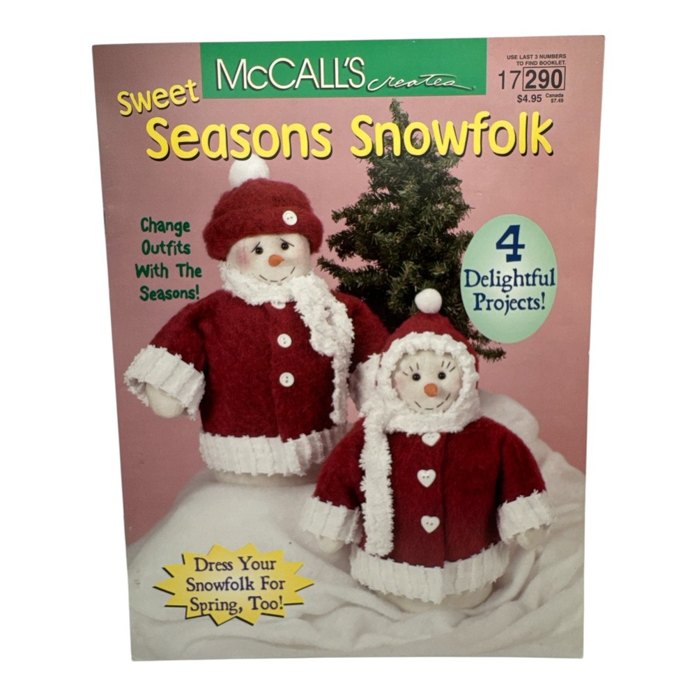 McCall's Creates Sweet Seasons Snowfolk Snowman Patterns 1999